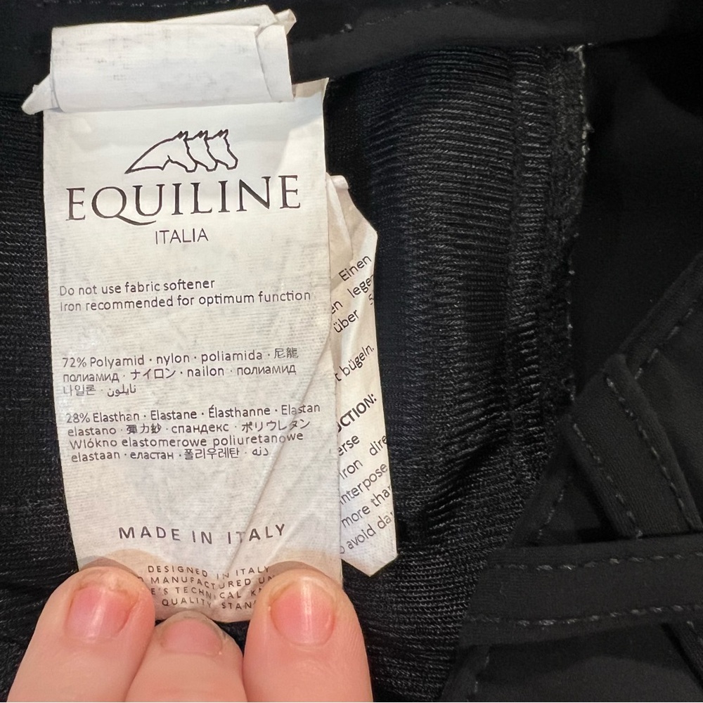 Equiline Women’s Black Equestrian Breeches with Grip Panels IT44/US28 - Picture 11 of 11